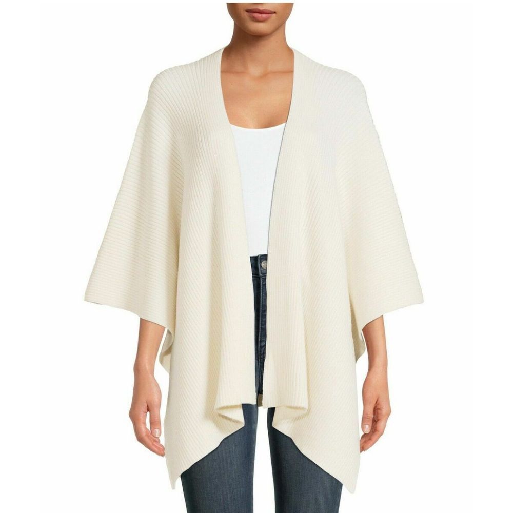 Saks Fifth Ave Shrug‎ Shawl Cream Beige One Size